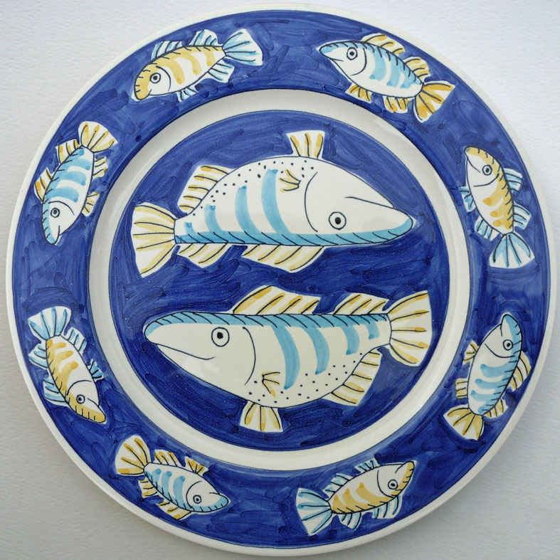 13 Blue fish plate