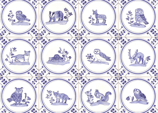 4 Delft and pattern tiles