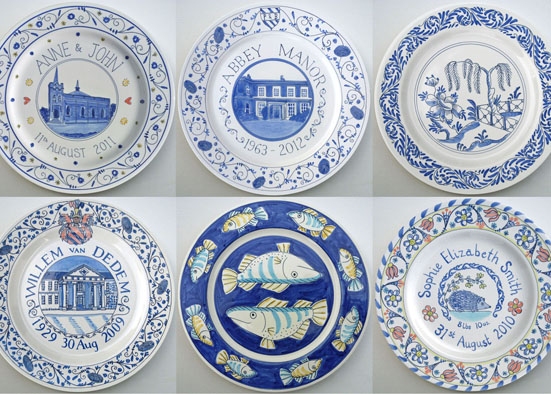 9 Hand painted Plates