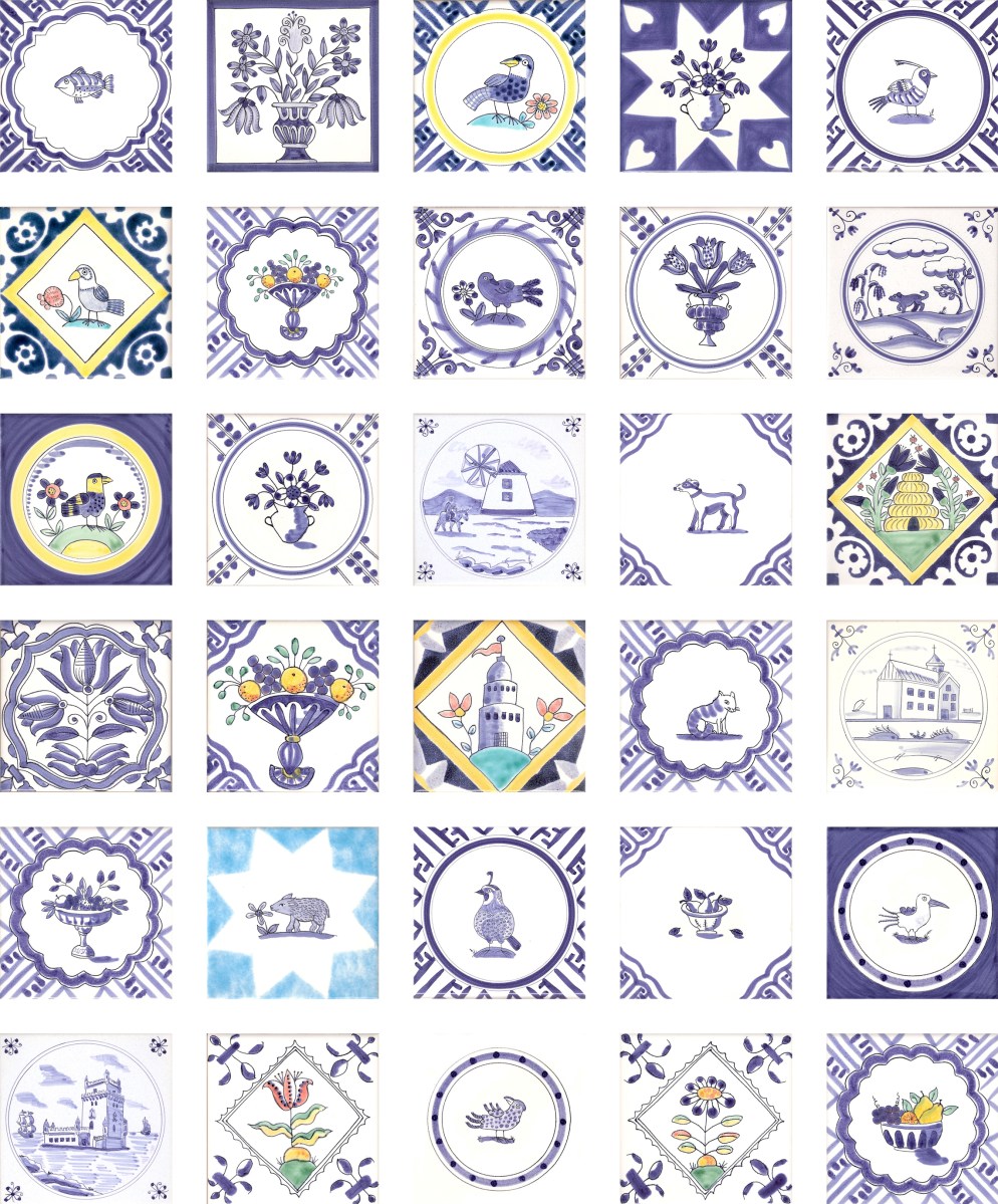 A Variety of Delft tiles