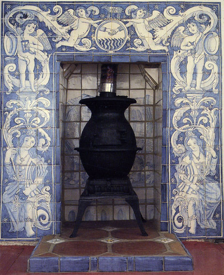 Delft fireplace