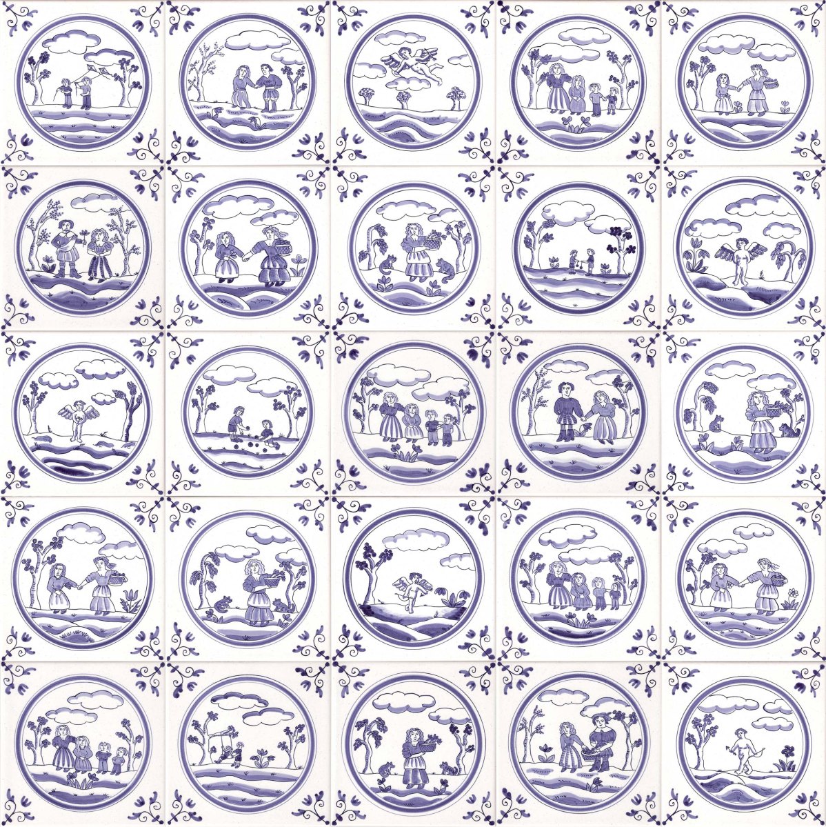 Delft people tiles
