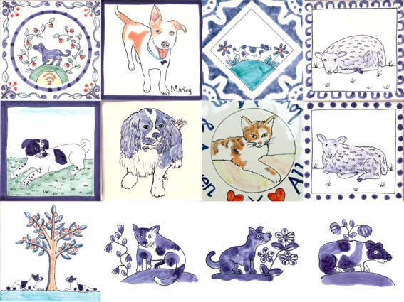 dog and animal tiles