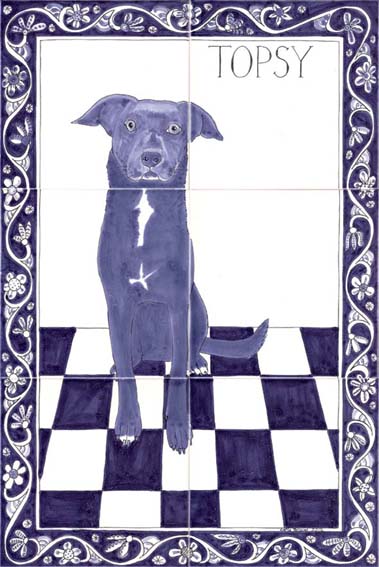 Topsy Dog tile panel