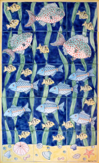 Fish and chip shop tile panel
