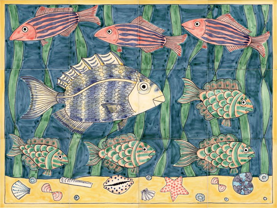 Fish and chip shop tiles