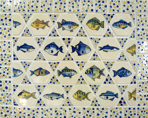 hexagon fish tiles