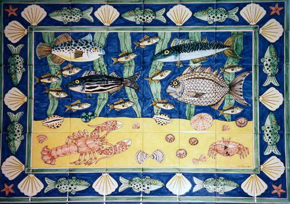 Waitrose fish tile panel 3