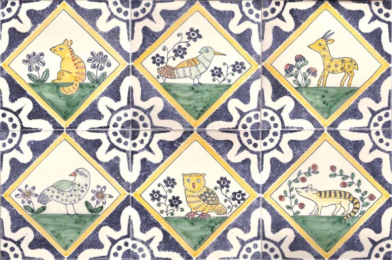 6 medieval animal tiles