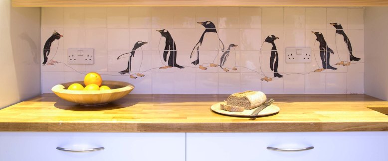 Gentoo penguin tile panel