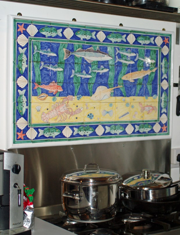 fish tile panel in situ