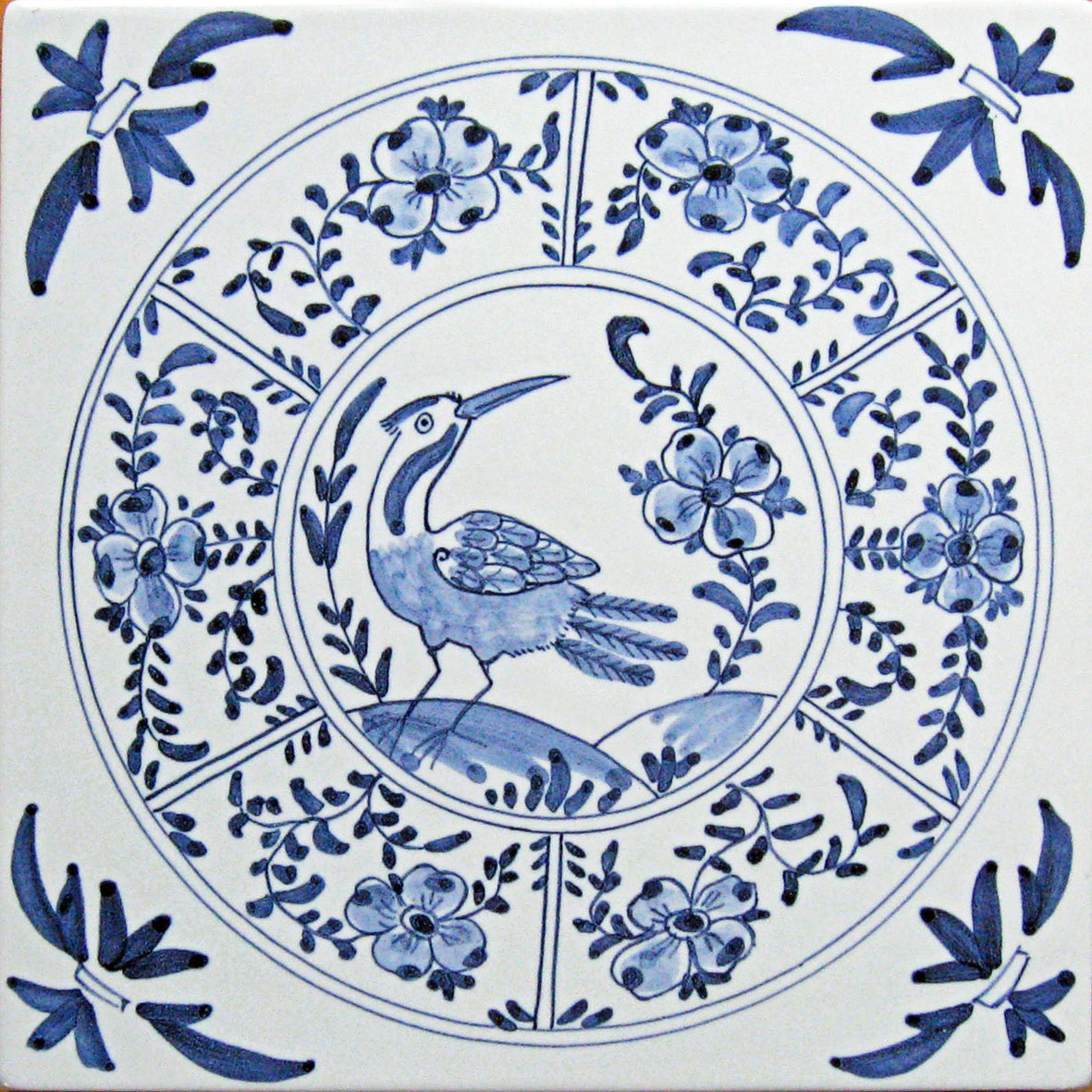 Chinoiserie bird tile