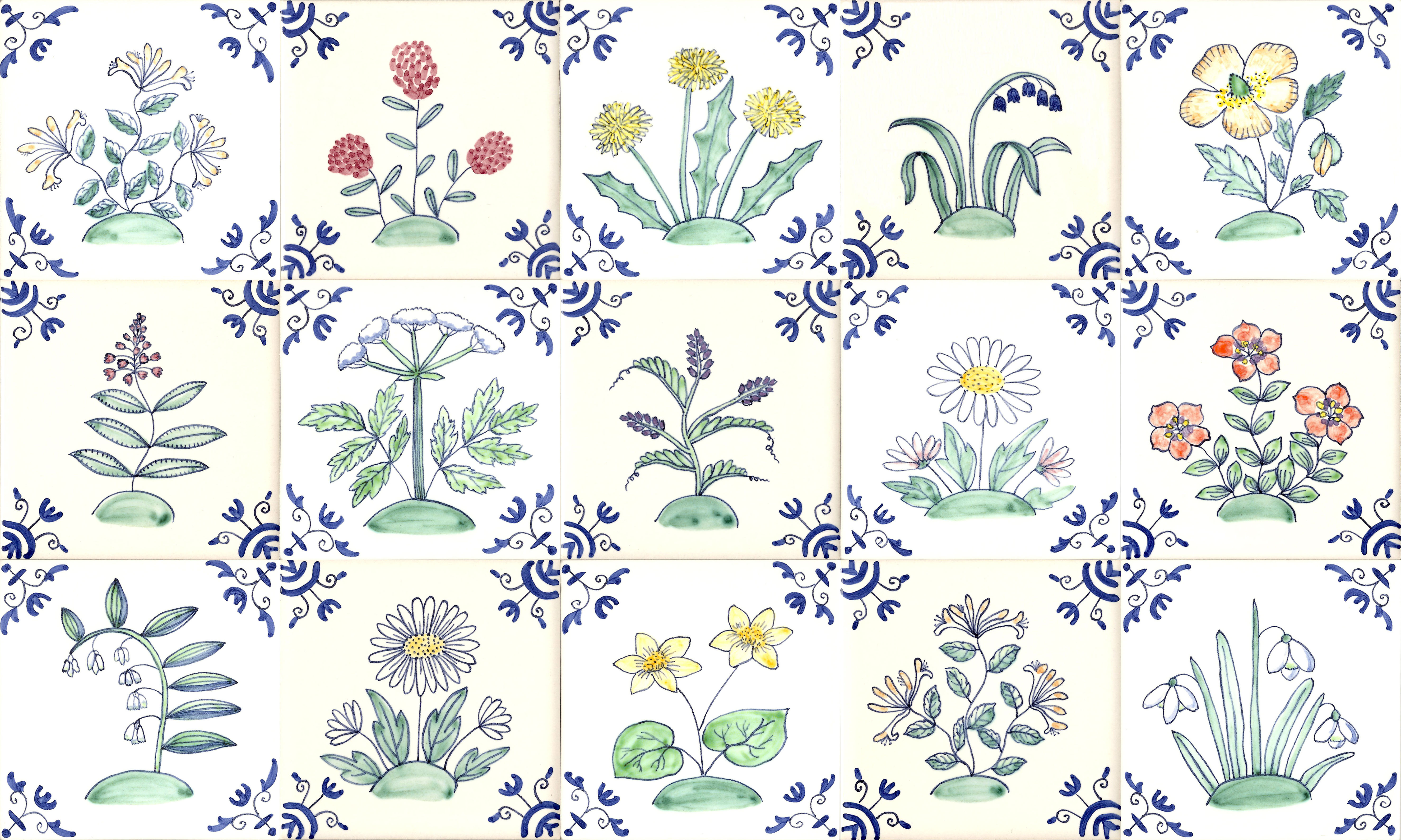Wild flower tiles