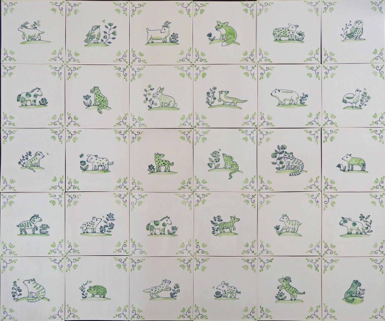 Thirty Delft Animal Tiles