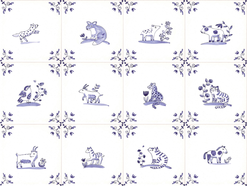 Delft animal tiles