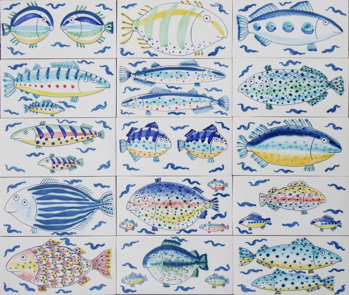 Oblong fish tiles