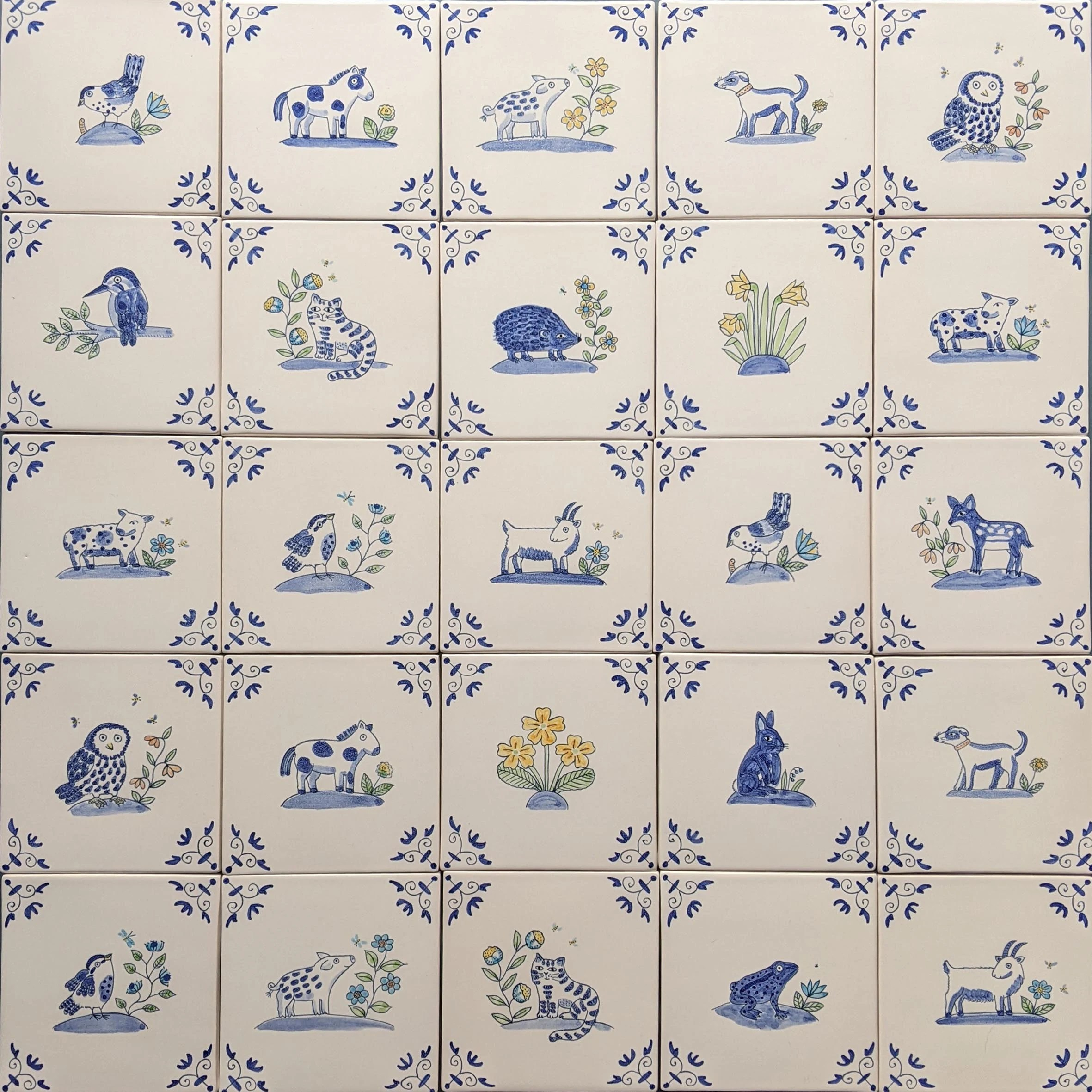 hand painted delft tiles