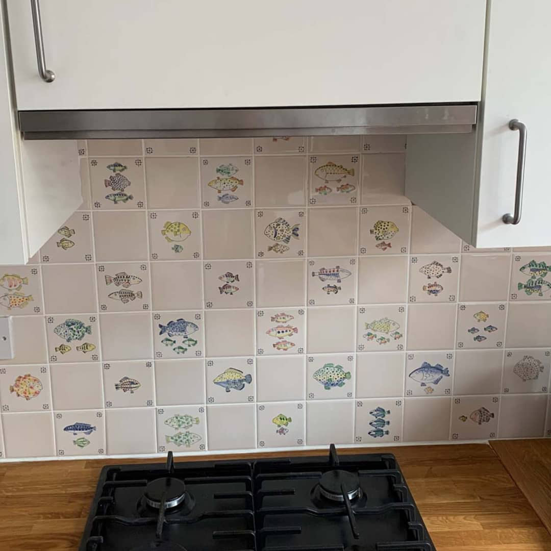 Delft fish kitchen tiles