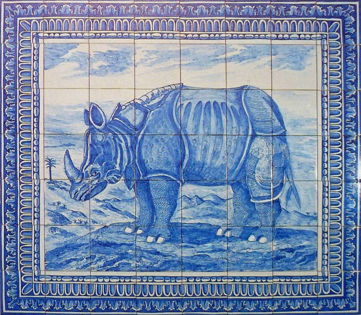 Durer's Rhino on tiles