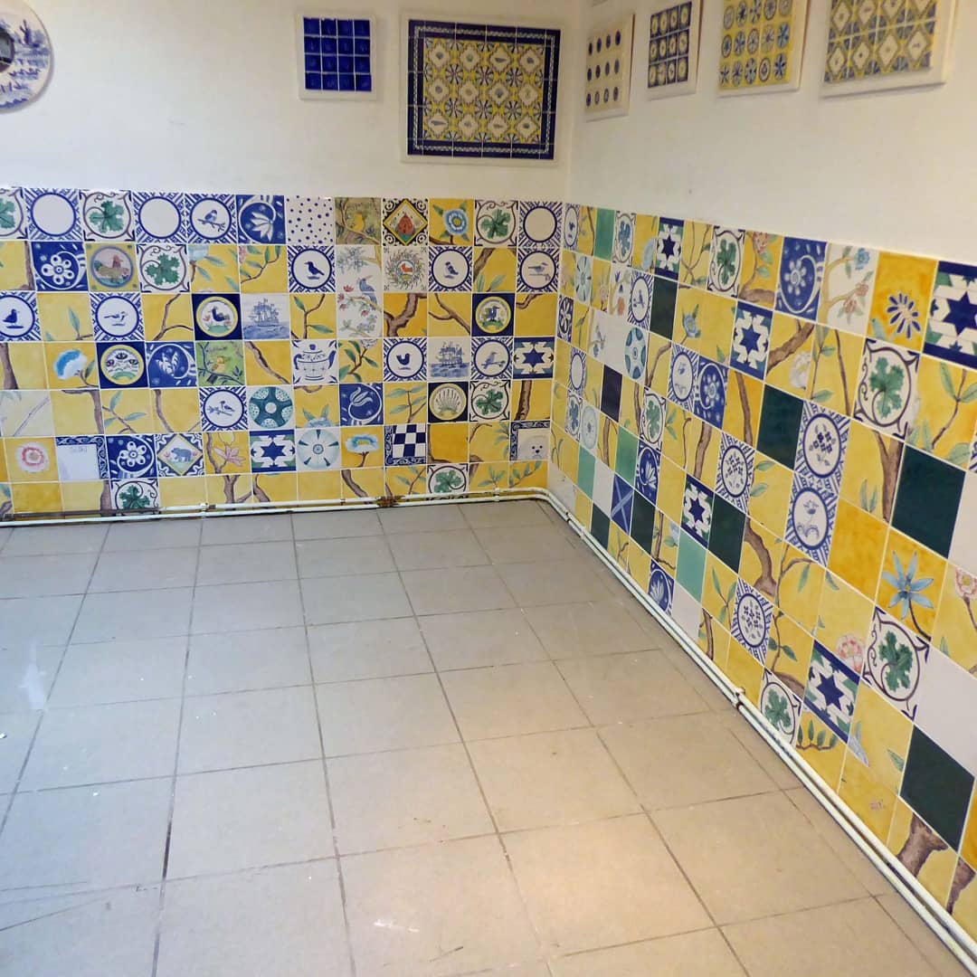 Blue and yellow tiles