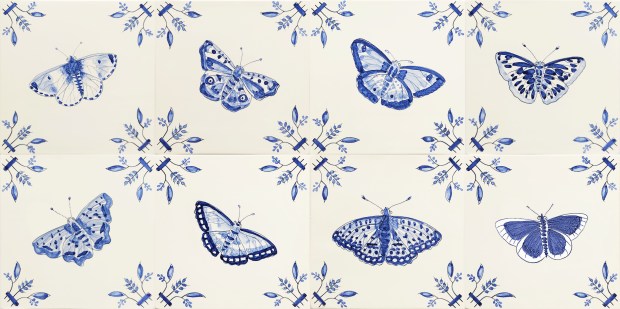 blue butterfly tiles